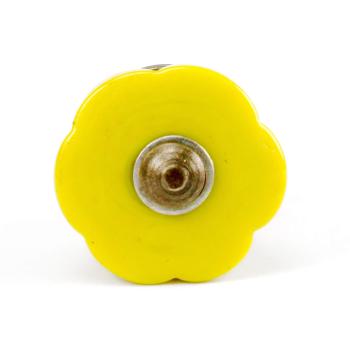Kleiner gelber Glasknauf in Blütenform