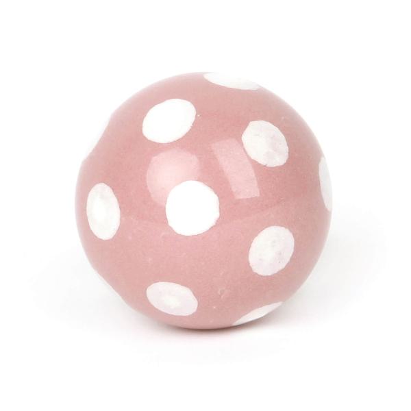 Knauf Ball Polka Dot rosa/weiß